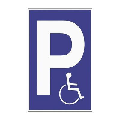 Parkplatzbeschilderung Parken für Behinderte L250xB400 mm Kunststoff blau/weiß Image