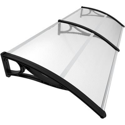 VOUNOT® Vordach für Haustür, 200 x 80 cm Transparentes Pultbogenvordach Schwarz Image