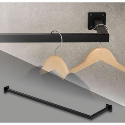 Kleiderstange L-Form, 30x110 cm, Schwarz, aus Stahl - Ml-design