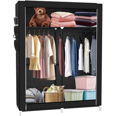 Stoffschrank 4 Fächer mit zwei Kleiderstangen 10845170cm - Kleiderschrank, Faltschrank, Image