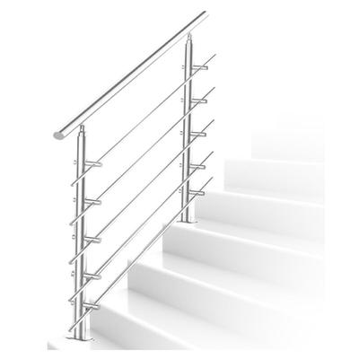 VINGO 150cm Treppengeländer Edelstahl Handlauf Geländer für Treppen Brüstung Balkon 5 Querstreben, Image