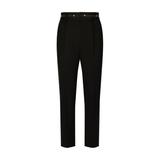 Stretch Wool Pants With Branded Waistband