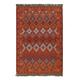 Tapis kilim pure laine tissé main ethnique chic à franges 80x150