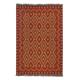 Tapis kilim pure laine tissé main ethnique chic à franges 80x150