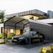 Alphamarts 10 x 15 Ft Heavy Duty Carport w/ Galvanized Steel Roof Metal in Gray | 100 H x 123 W x 183 D in | Wayfair GA219-1015