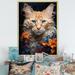 Design Art Ragamuffin Radiance Cat Collage - Cat Canvas Wall Art Metal in Blue/Brown/Orange | 40 H x 30 W x 1.5 D in | Wayfair FDP108166-30-40-GD