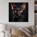 Design Art Oriental Elegance Black Cat Portrait I - Cat Canvas Wall Art Canvas, Cotton in Black/Yellow | 16 H x 16 W x 1 D in | Wayfair
