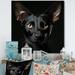 Design Art Oriental Elegance Black Cat Portrait - Cat Canvas Art Print Canvas, Cotton in Black/Yellow | 30 H x 30 W x 1 D in | Wayfair