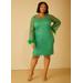 Plus Size Embellished Mesh Dress