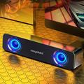 Computer Speakers Desktop Soundbar - HiFi Stereo Sound RGB External PC Speakers with Bluetooth Aux-in Wired USB Powered Volume Control Computer Sound Bar for Desktop Monitor Laptop