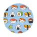 Lukts Kawaii Sushi (2) Print Round Mouse Pad With Stitched Edge Non-Slip Rubber Base Mouse Mat Mousepad For Office & Home (7.9 X 7.9 X 0.12inch)