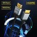 Long 8K HDMI 2.1 Cables 48Gbps high speed braided Cord-4K@120Hz 8K@60Hz Compatible With Roku TV/PS5/PS4/RTX 3080 3090 H136-G-Gray 6.6FT--2M--78.7inch