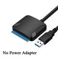 USB 3.0 to SATA Adapter SATA Cable for 3.5/2.5 Inch SSD HDD SATA III Hard Drive Disk Support UASP with External 12V/2A Power A Without Adapter