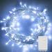 65.6ft 200 LED Cool White String Lights Indoor Outdoor Waterproof Clear Wire 8 Modes Plug in Twinkle Fairy Lights for Xmas Tree Bedroom Party Wedding Decoration