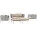 Modway Lefancy Harmony 5 Piece Outdoor Patio Aluminum Sectional Sofa Set - 2621 Metal in Gray | Wayfair 665924527820