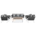 Modway 6 Piece Sofa Seating Group w/ Cushions Metal in Gray | Outdoor Furniture | Wayfair 665924528575