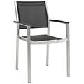 Modway Patio Dining Armchair Metal in Black | Wayfair 665924526816