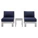 Modway 2 Piece Rattan Seating Group w/ Sunbrella Cushions Synthetic Wicker/Wood/All - Weather Wicker/Wicker/Rattan in Blue | Outdoor Furniture | Wayfair