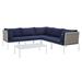 Modway 6 Piece Sectional Seating Group w/ Cushions in Blue | Outdoor Furniture | Wayfair 665924531537