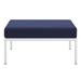 Modway Harmony Metal Outdoor Ottoman w/ Sunbrella Cushion Metal in Blue | Wayfair 665924532350