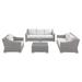 Modway 4 Piece Rattan Sofa Seating Group w/ Cushions in White | Outdoor Furniture | Wayfair 665924530455