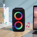 Lmueinov Karaoke Stereo Portable Bluetooth Speaker With 1 Wireless Microphone PA System With LED Lights Suitable For Home Parties Gatherings Xelaxation Speaker Savings