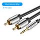 RCA Cable 3.5mm to 2RCA Splitter RCA Jack 3.5 Cable RCA Audio Cable for Smartphone Amplifier Home Theater AUX Cable RCA Alloy Shell 2m