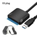 USB 3.0 to SATA Adapter SATA Cable for 3.5/2.5 Inch SSD HDD SATA III Hard Drive Disk Support UASP with External 12V/2A Power A With US Plug