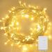 65.6ft 200 LED Warm White String Lights Indoor Outdoor Waterproof Clear Wire 8 Modes Plug in Twinkle Fairy Lights for Xmas Tree Bedroom Party Wedding Decoration