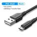 Micro USB Cable 3A Fast Charging USB Data Cable Mobile Phone Charging Cable for Samsung HTC LG Android Tablet USB Wire PVC Black 0.5M
