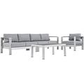 IHSS Shore 4 Piece Outdoor Patio Aluminum Sectional Sofa Set Metal in Gray | 25 H x 133.5 W x 55 D in | Wayfair 755513728131