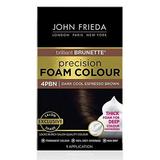 John Frieda Precision Foam .. Color 4PBN Dark Cool .. Espresso Brown Color-Nourishing Permanent .. Hair Color Kit Deep .. Color Saturation 100% Grey .. Coverage