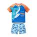 NIUREDLTD Toddler Boys Two Piece Swimsuits Short Sleeve Print Top Shorts Set Swimwear Children Swimsuit Size E