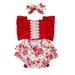 JGTDBPO Newborn Romper Jumpsuit For Baby Girl Bodysuit+Headband Print Halter Romper Floral Jumpsuit Romper Ruffle Sleeveless Infant Summer Playsuits Clothes