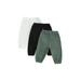 Qtinghua 3Pcs Pack Toddler Baby Girl Boy Harem Pants Elastic Waist Trousers Casual Bloomers Sweatpants Jogger Pants Clothes Black White Green 2-3 Years