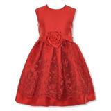 Bonnie Jean Girls Rose Dress - red 2t (Toddler)