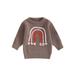 Toddler Baby Girl Boy Sweaters Rainbow Pattern Knit Long Sleeve Crewneck Warm Pullover Sweatshirt