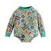 ASFGIMUJ Baby Sweatshirt Romper Unisex Print Spring Autumn Long Sleeve Thanksgiving Romper Bodysuit Clothes Baby Bodysuits Boy Green 70