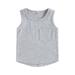 Peyakidsaa Baby Kids Boys Tank Top Sleeveless Crew Neck Solid Tops with Pocket