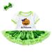 ASFGIMUJ Baby Boy Romper Print Spring Autumn Pumpkin Short Sleeve Tulle Romper Bodysuit Headbands Clothes Baby Bodysuits Mint Green 12 Months-24 Months