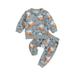 Canis Festive Baby Boys Halloween Costume Set with Pumpkin Print Sweatshirt and Pants