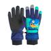 DkinJom baby mittens Children Ski Gloves Boys Winter Style Plush Thick Warm Waterproof Little Dinosaur Cartoon Bike