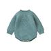 Canis Baby Girls Loose Knit Sweater Romper with Long Sleeves