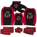 Elainilye Fashion Christmas Pajamas Festive Family Christmas Pajamas For Women Men Kids Printed Christmas Set Homewear Pajamas 2 Piece Set Red