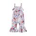 AMILIEe Kid Girl Romper with Sleeveless Star Striped Design for Independence Day