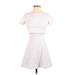 Topshop Cocktail Dress - Mini Crew Neck Short sleeves: White Dresses - Women's Size 2