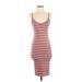 Wild Fable Casual Dress - Midi: Burgundy Stripes Dresses - Women's Size Small