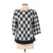 J.Jill 3/4 Sleeve Blouse: Black Tops - Women's Size Small Petite