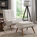 Corrigan Studio® Ramp Upholstered Patio Chair w/ Cushions & Ottoman Wood in Brown | 35 H x 26 W x 55.5 D in | Wayfair