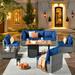 Latitude Run® Wyler 8 Piece Sectional Seating Group w/ Cushions, Wicker in Blue | Outdoor Furniture | Wayfair E91E81010B874B7BAFEF89D77E6D7A9B